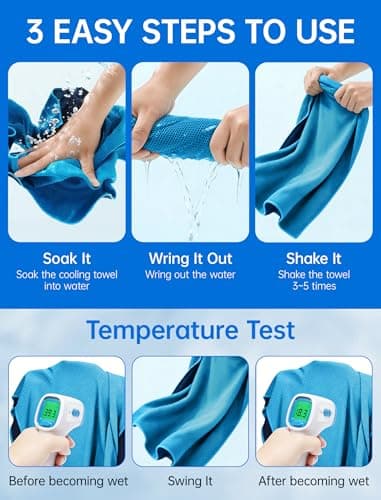 CHEMLUK Cooling Towels for Hot Weather: 100x30CM Instant Cool Towel for Neck Face UPF 50 Quick Dry Microfibre Ice Sweat Towel for Gym Sports Running Hiking Workout Travel — view 2