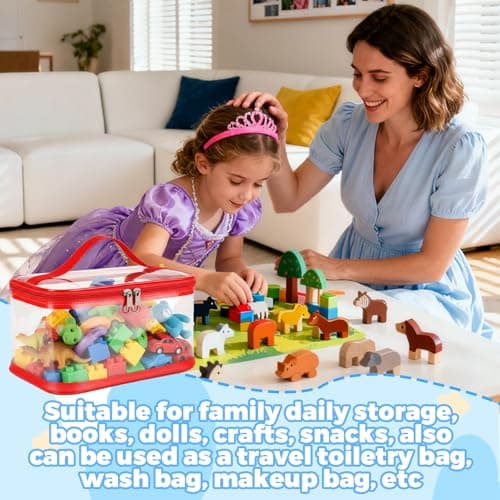 4 Pcs Toy Storage Bags Travel Toiletry Bags 9.4x6.7x5.1 Inch Cosmetic Bag — view 5