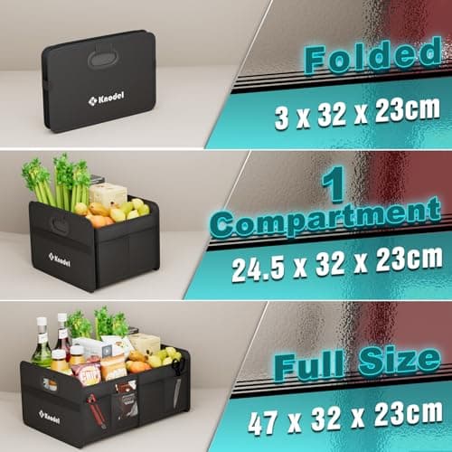 K KNODEL Car Boot Organiser, Foldable Car Boot Storage (Mini, Black) — view 6