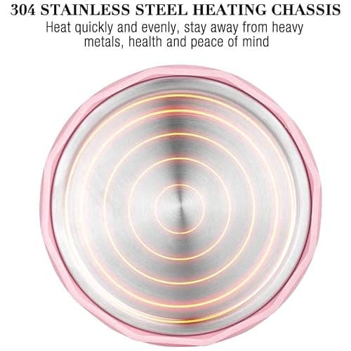Foldable Electric Kettle for Travel, Portable Collapsible Silicone Boiler, Tea/Coffee Maker with Detachable Power Cord, Ideal for Outdoor Hiking, Caravan, and Bedroom Use (Pink) — view 6