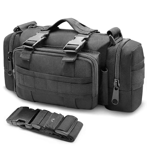 Tactical Duffel Bags for Men, 3P Military Molle Waist Fanny Packs EDC Utility Pouch Crossbody with Shoulder Strap Hand Carry