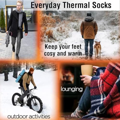 The Essentials Wardrobe 5PK Mens Thermal Socks - UK 6-11/EU 39-45 - Black — view 6
