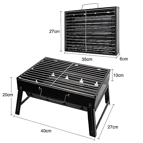 AGM Charcoal Barbecue, Portable BBQ Grill, Small Coal BBQ for Camping — view 2