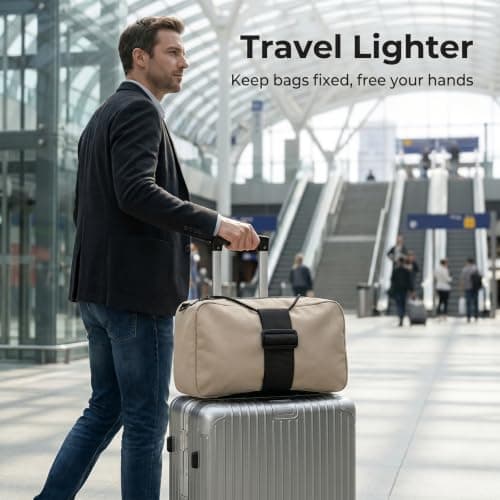 4 Pcs Elastic Adjustable Luggage Straps (Black) — view 5