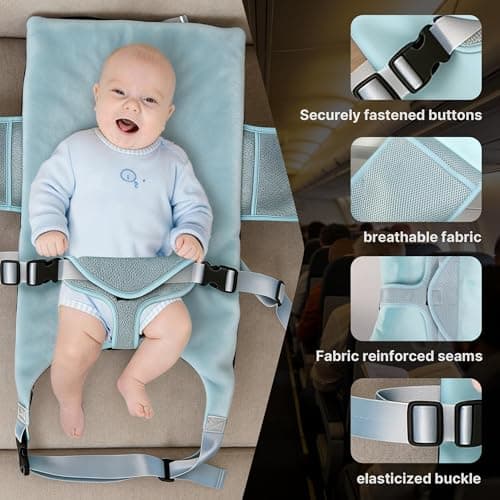 Drqzwp Toddler Airplane Bed, 1-12 Months Old Baby Travel Essentials for Flying, Portable Baby Airplane Bed for Flight, Suitable for Airplanes — view 4