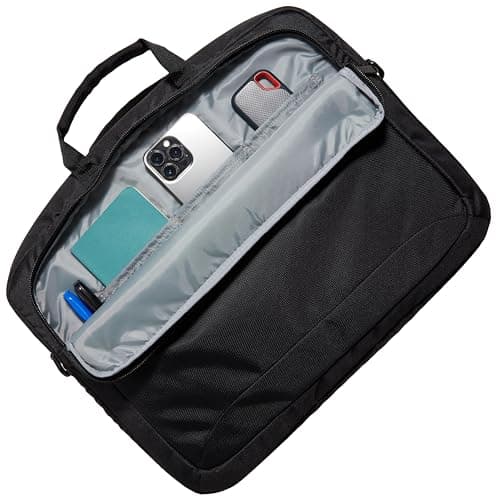 Amazon Basics Compact Laptop Shoulder Bag Carrying case with Accessory Storage Pockets (17.3 inch - 44 cm), Black, 1-Pack — view 4