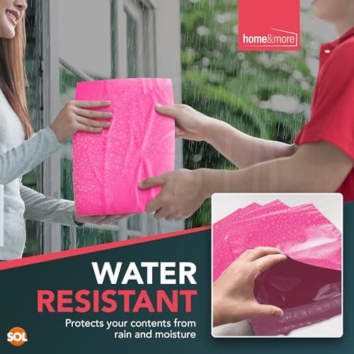 SOL 50pk Large Parcel Bags - Pink Self Seal Parcel Bags Medium and Large — view 6