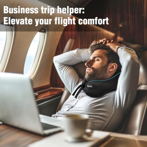 Travel Pillow, Memory Foam Neck Pillow for Travel, 360° Support for Flights — view 2