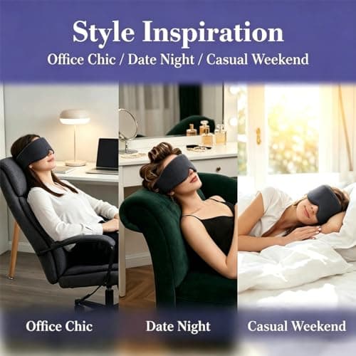 Uitee Eye Mask Blackout Cotton Blend Black Blindfold for Sleeping Travel — view 3