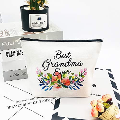 Grandma Gifts Best Grandma Ever Makeup Bag Mother's Day Gifts Grandmother Birthday Gifts Nana Gift for Mom from Granddaughter — view 3