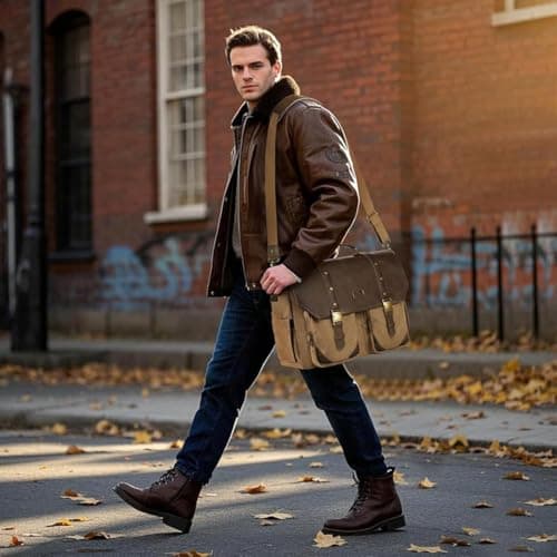 MATEIN Canvas Messenger Bag for Men, Vintage Satchel — view 3