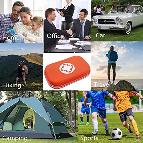 First Aid Kit Bag Empty Waterproof Medications Organizer Portable EVA First Aid Supplies Package Compact Lightweight Emergency Survival Rescue Cases Medical Kit for Home Car Travel Outdoor (Orange) — view 6