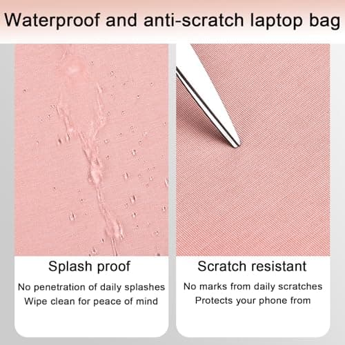 ENEN Laptop Bag, 15.6 Inch Laptop Case Laptop Sleeve With Padded Strap and Airbag Laptop Bags for Women Men, Laptop Handbags for Business, School, Office (15.6 inches,Pink) — view 3
