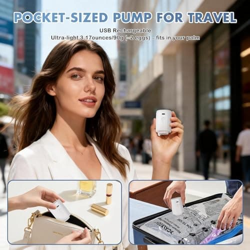 BoxLegend 10 Pack Travel Vacuum Storage Bags for Clothes with 1200mAh USB Electric Pump - Thickened & Waterproof, Fits Suitcases & Backpacks, 2* 60×40+ 2* 50×40 +2* 40×40+ 3* 40x35cm, Save 70% Space — view 2