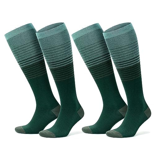 GoWith 2 Pairs Compression Socks 15-20 mmHg, Viscose Made from Bamboo