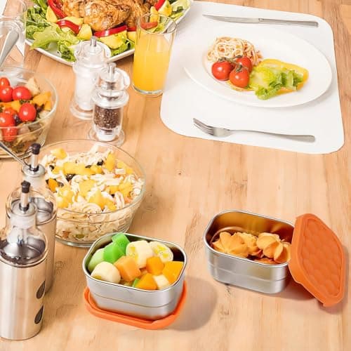 6Pcs 304 Stainless Steel Snack Box with Lids, 230ml Food Storage Containers — view 6