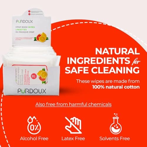 PURDOUX 100% Cotton CPAP Mask Wipes Travel Box Scented(12 sachets with 10 wipes)-CPAP Supplies, CPAP Accessories, CPAP Cleaning Supplies for CPAP Machine — view 6