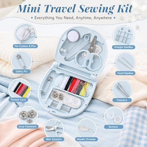2-Piece Mini Travel Sewing Kit, Small Emergency Mending Supplies — view 3