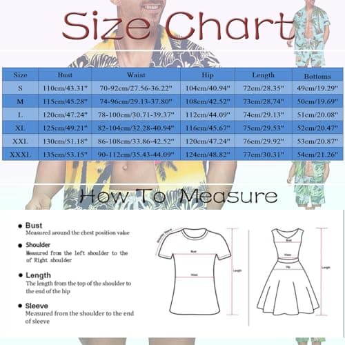 Set Shirt Shorts Men Big Size Hawaiian Printed Tee Shirt Short Sleeve Button Shorts Elastic Waist Loose Drawstring Pockets Casual Lightweight Beach Travel Set — view 5