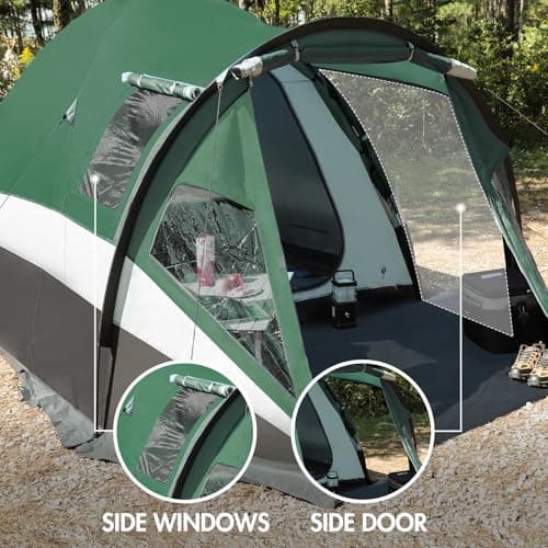 Portal 3-4 Man Tent with Porch 3000mm Waterproof 180cm Tall Standing Height Three-Four Persons Family Camping Tent with Living Area Sewn-in Groundsheet Tub Floor for Festival Bicycle Motorbike — view 5