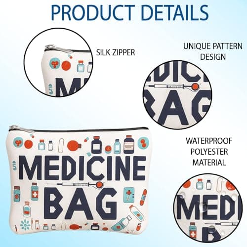 Travel Medicine Bag 2-Pack - Waterproof Medication Organizer Pouch for Pills, Portable Medical Storage for Travel Essentials, Toiletry & Pill Case — view 3