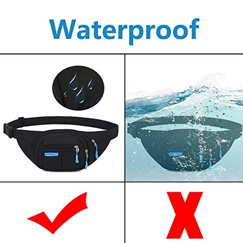Waterproof Bum Bag Waist Fanny Packs Travel Hiking Outdoor Sport Money Hip Bag Pouch Pack Holiday Running Belt (BlackⅠ) — view 5