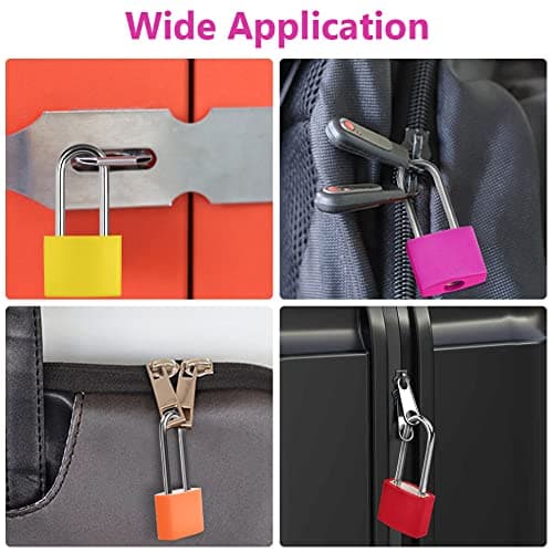 Flintronic 4 Pack Suitcase Lock with Key Small Padlock Luggage Lock Travel Lock Backpack Lock, Color Metal Padlock with Key, Small Padlock for Travel Backpack Play Fitness — view 5