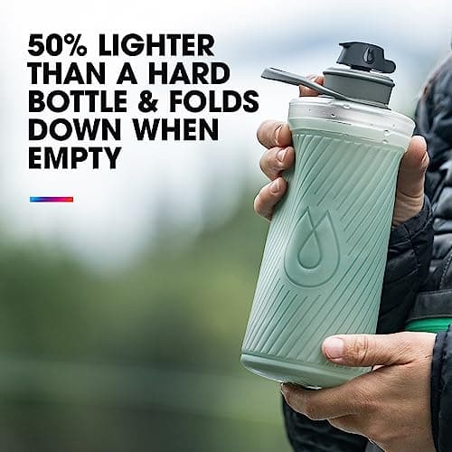 HydraPak Flux Collapsible Water Bottle for Backpackers (750 ml) - BPA-Free, Ultralight, Leak-Proof Twist Cap - Redwood Red — view 4