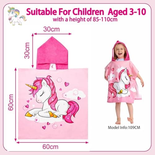 NIFTYY Kids Beach Towel – Super Soft & Quick Dry Children’s Sandproof Towel, Lightweight Highly Absorbent for Pool, Swimming, Bath, Travel, Ideal for Toddlers, Boys & Girls (Unicorn Pink) — view 2