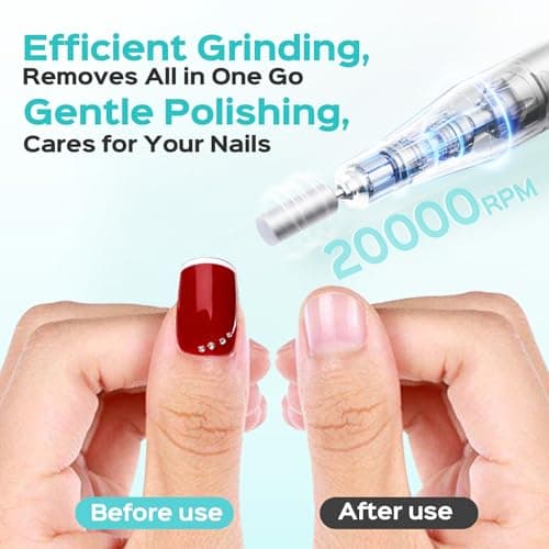 COSLUS C52 Cordless Electric Nail Drill File: Professional Nail Drill Kit with LED Screen for Acrylic Gel Nails, Portable for Home DIY & Salon Use, Manicure Pedicure for Beginners, Women, Dark Gray — view 3