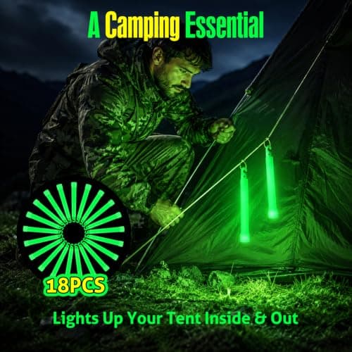 Cpeelsdo Emergency Glow Sticks 18 Pack, 6 Inch Green Glow Sticks, Up to 12Hours Glow, Glow in the Dark Light Sticks for Camping, Power Outages, Fishing, Hiking & Emergency Kit — view 3