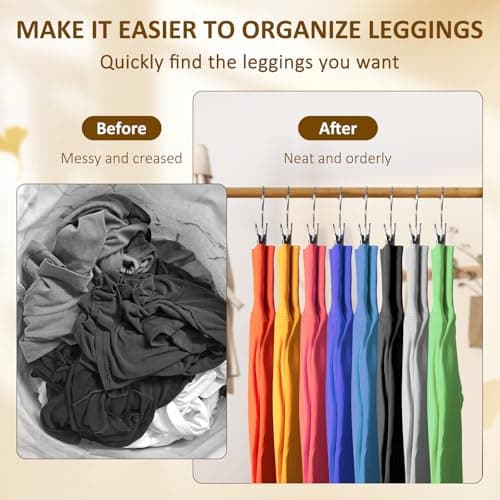 Trouser Hanger Clips with Non-Slip Rubber Coating, Space Saving Travel Pants Hangers, Portable Closet Organizer for Leggings, Skirts, Shorts, Jeans, Hats & Boots (40PCS） — view 4