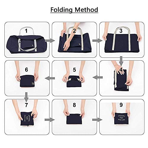 (2 Pack) Foldable Travel Duffel Bag, Waterproof Airlines Carry On Luggage Bag, Lightweight Travel Luggage Bag for Sports, Gym, Vacation (Light Blue,Dark Blue) — view 4