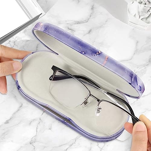 FINTIE 2 in 1 Glasses and Contact Lens Case, Lilac Marble — view 5