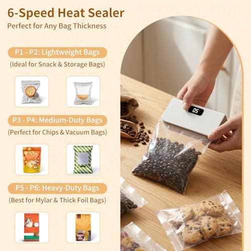 Mini Rechargeable Bag Sealer with LED Display for Food Storage — view 3