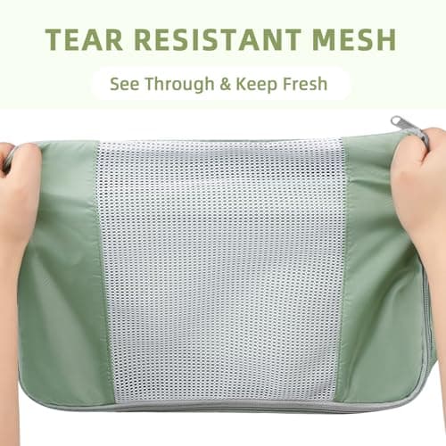 BAGAIL 8 Set Packing Cubes Various Sizes Packing Organizer for Travel Accessories Luggage Carry On Suitcase - Matcha Green — view 6