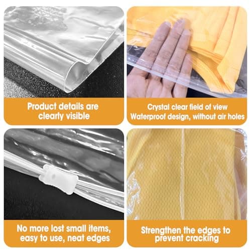 20 Pcs Reusable Ziplock Bags for Clothes 40x30cm Large Travel Zip Lock Bags Waterproof Luggage Organiser for Clothes Shoe Offices Supplies Cosmetics — view 4
