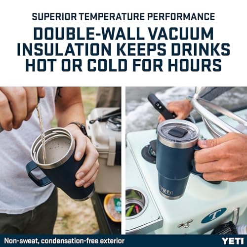 YETI Rambler 20 oz (591 ml) Travel Mug, Navy — view 4