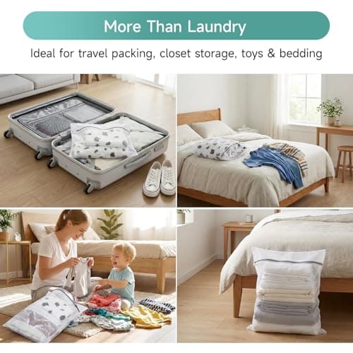 GOGOODA 2 Pack Extra Large Mesh Laundry Bags, 60 x 80cm Fine Mesh Wash Bags for Large Items, Durable Zipper Laundry Bags for Pillows, Stuffed Animals, Pet Bedding & Blankets — view 4