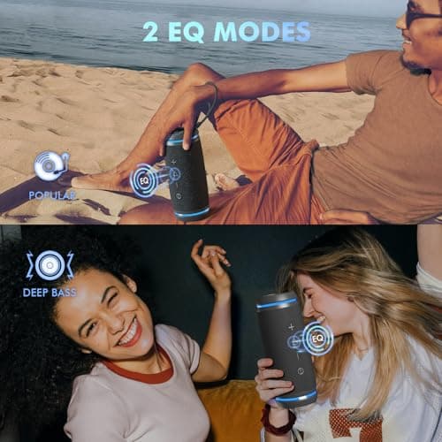 W-KING Bluetooth Speaker, 36W Portable Wireless Bluetooth Speakers, IPX6 Waterproof Outdoor Speaker Loud With 360° Stereo Hi-fi Sound, 2 EQ, BT 5.4, 30H Playtime, for Travel, Sport, Beach, Gifts — view 6