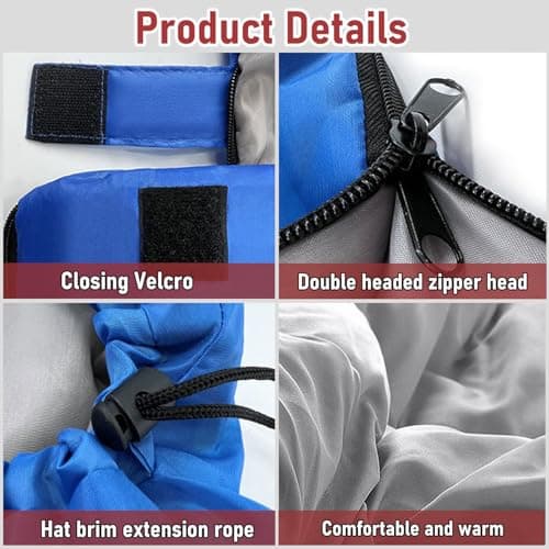 Sleeping Bags for Adults & Kids Sleeping Bag for 3-4 Season, Adult Blanket, Ultralight Carry Bag, Lightweight Compact, Soft for Outdoor Camping, Travel, Hiking (Blue Warm Weather 15-32°C) — view 6