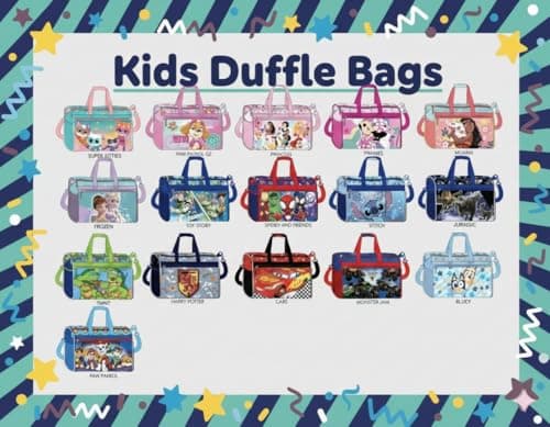 Kids Character Duffle Bag 16.5" – Travel & Sports Bag with Zipper Pocket, Mesh Side Pockets & Adjustable Strap, Minnie Mouse, 8.5 x 16.5 x 10.5 inches, Licensed Character Kids Duffle Bag — view 5