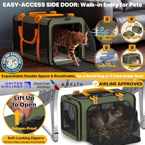 PAWZIDEA Soft Sided Foldable Cat/Dog/Pet Carrier Bag Pets Travel Carriers — view 3