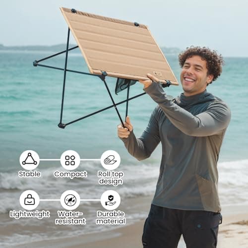 ONETIGRIS Foldable Camping Table, Lightweight Portable Table Sturdy & Quick Setup, Holds Up to 66 lbs, Perfect for Camping, Hiking, Backpacking, Picnic, Beach, Travel — view 4