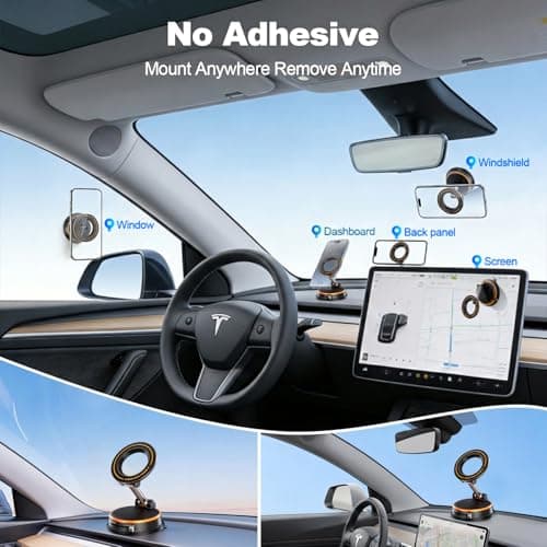 Uprosdik Orange Magnetic Phone Holder for Car, 360° Adjustable — view 2