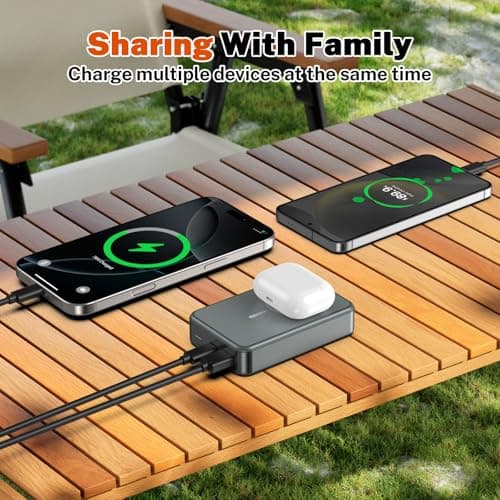 Magnetic Wireless Power Bank, 26800mAh Portable Charger, USB C in & Out Phone Battery Pack for iPhone 17/16/15/4/13/12 Series and Others Android Phones (Grey) — view 4