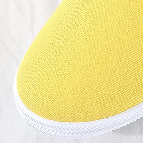 Slip On Canvas Flat Shoes Women Wide Fit Pumps (Yellow 5.5UK) — view 6