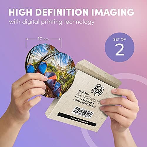 2 x Eco Boxed Cork Coasters - Camping Family Tent Camp Site Drink Cup Mug Glass Table Mat #16470 — view 2