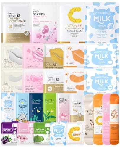 Avvchuy 29 Pcs Face Masks Set, Skincare and Face Mask Gift Kit for Women