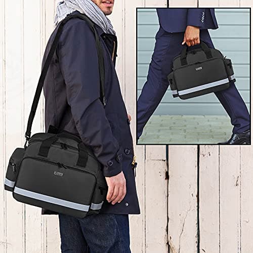 Trunab Medical Bag Empty – Nurse Supply Bag with Shoulder Strap, Black — view 5